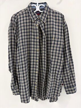 Bugle Boy Classic PURE COTTON Plaid Button-Down Shirt - XL